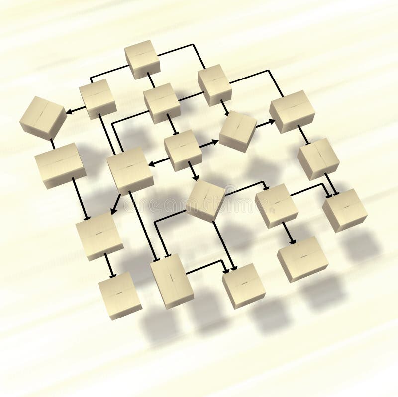 Shipping packages flow chart stock illustration