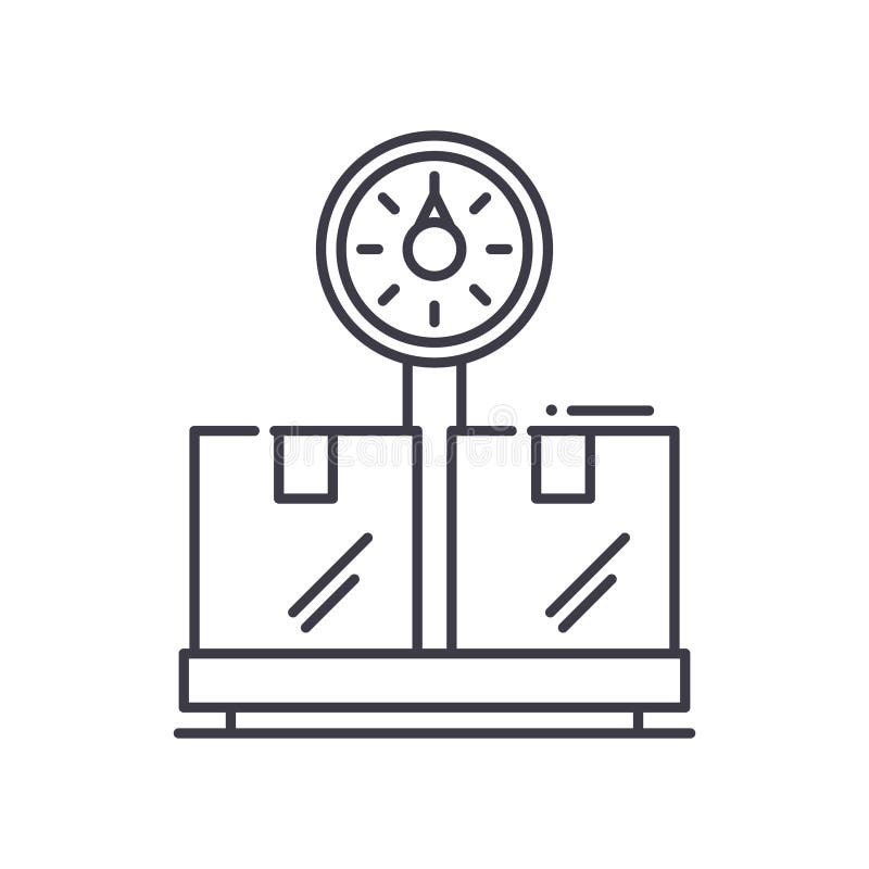Shipping weight icon, linear isolated illustration, thin line vector, web design sign, outline concept symbol with royalty free illustration