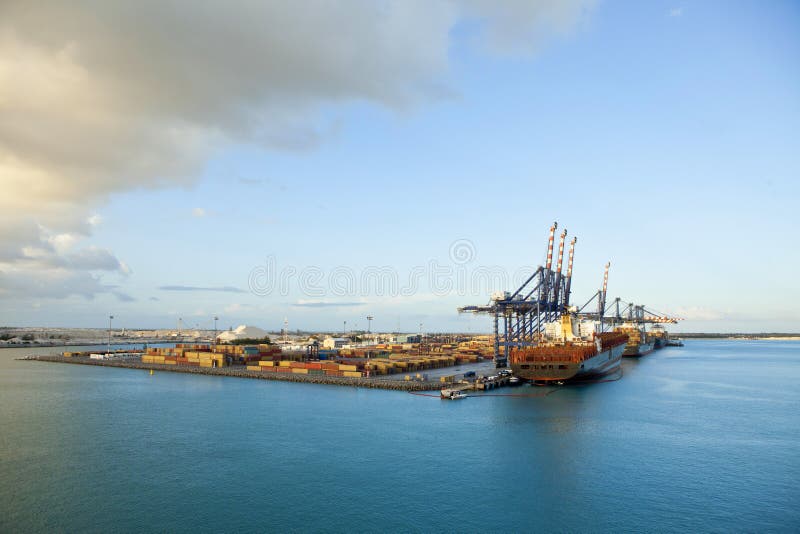 Container ships in port stock photo. Image of daytime 28162658