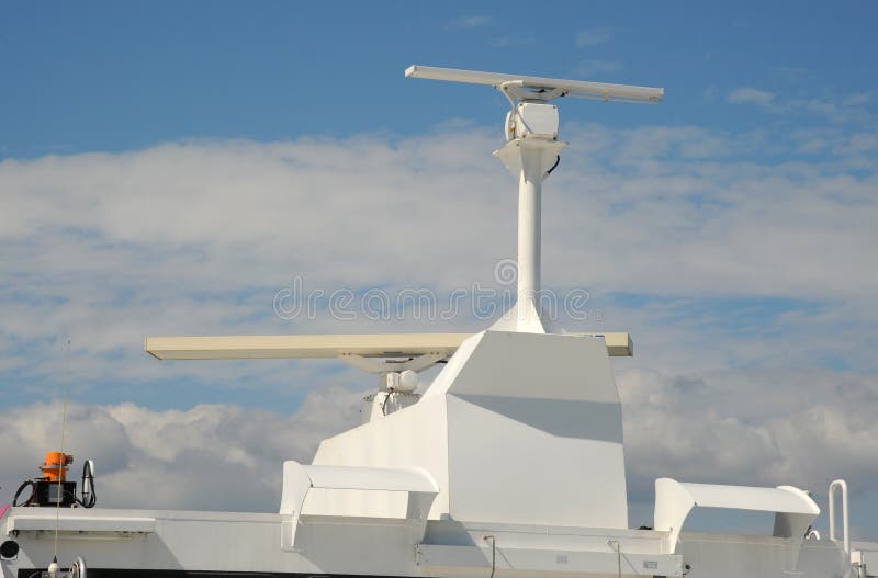 Ships Radar System On An Oceangoing Ship Stock Photo - Image: 58439194