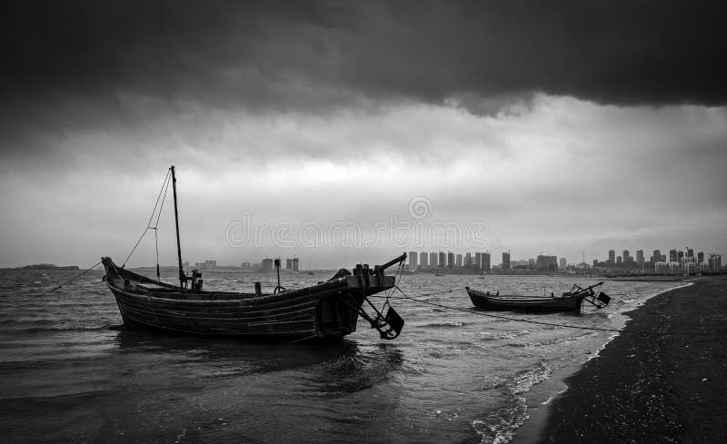 Ships and stormy waters