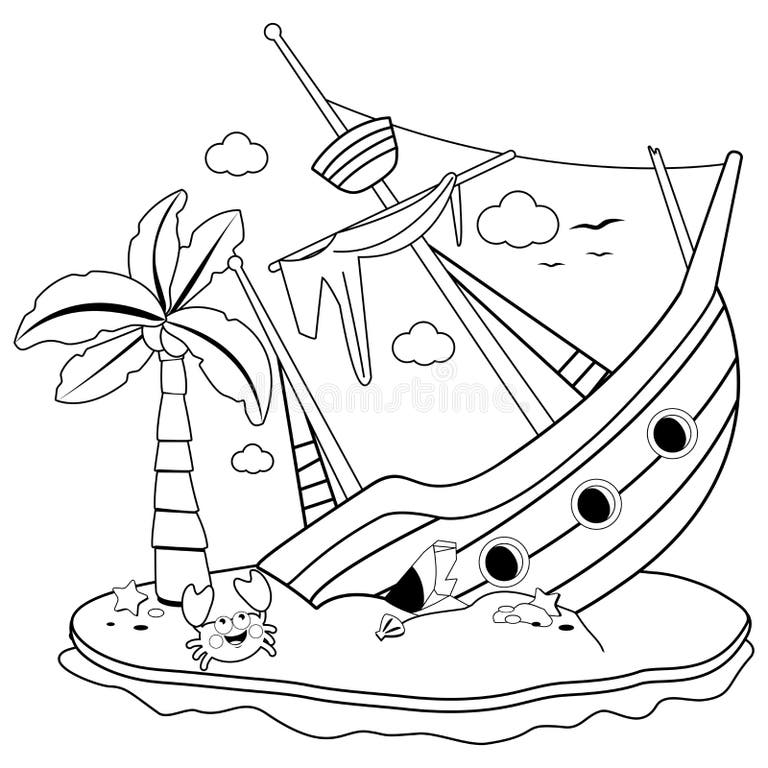 Island Cartoon Black White Stock Illustrations 3,072 Island Cartoon