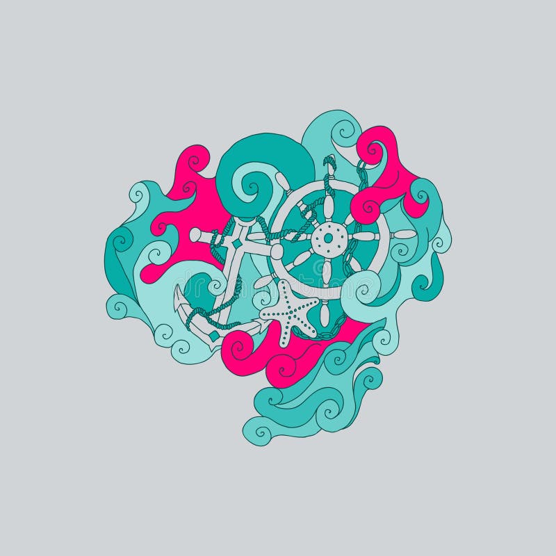 Shipwreck set stock illustration