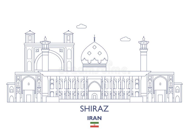 Shiraz City Skyline, Iran stock vector. Illustration of silhouette ...