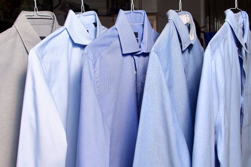 Shirts at the Dry Cleaners Freshly Ironed Stock Photo Image of