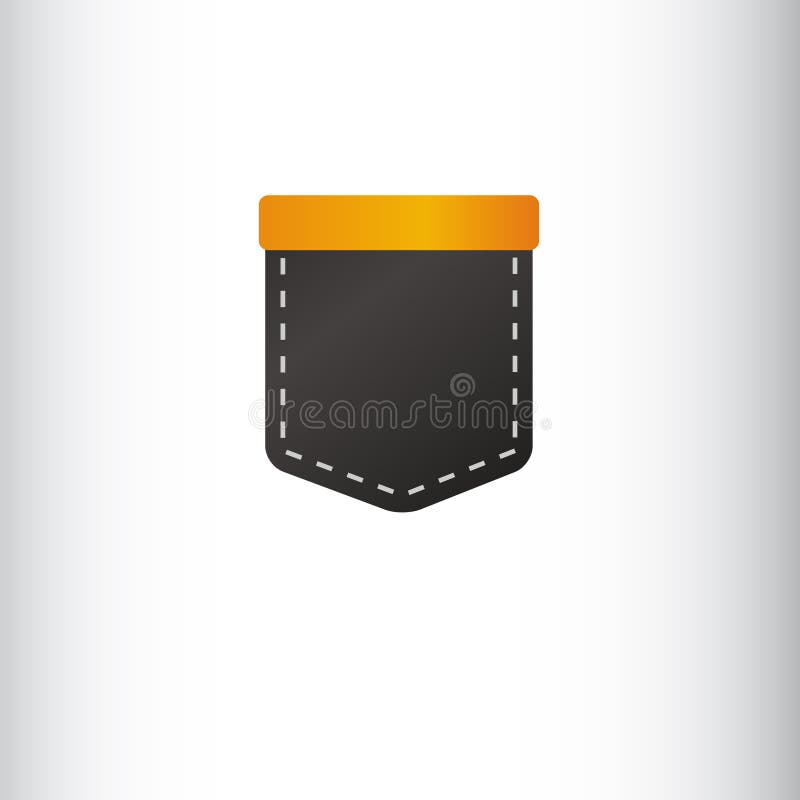 Shirt pocket. Black and orange color. Illustration or Logo design template royalty free illustration Shirt pocket. Black and orange color. Illustration or Logo design template royalty free illustration