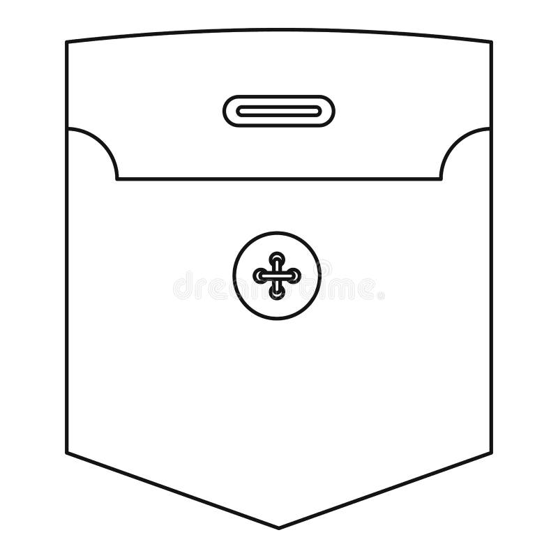 Download Shirt Pocket Icon, Outline Style Stock Vector ...