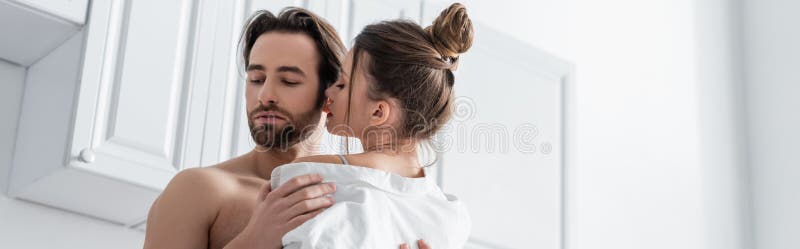 Shirtless Man Undressing And Seducing Girlfriend Stock Image Image Of Passion Crop 241711553 