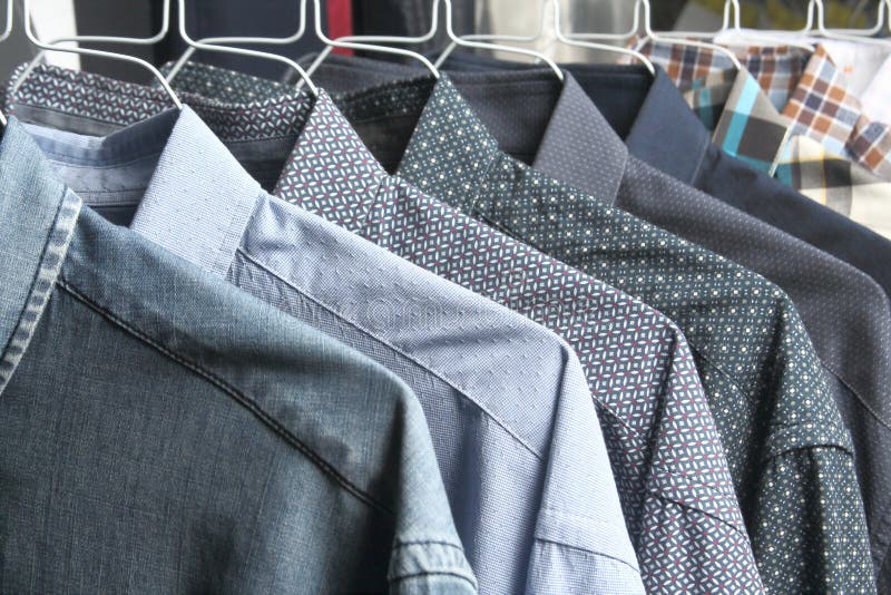 Shirts at the Dry Cleaners Freshly Ironed Stock Photo Image of
