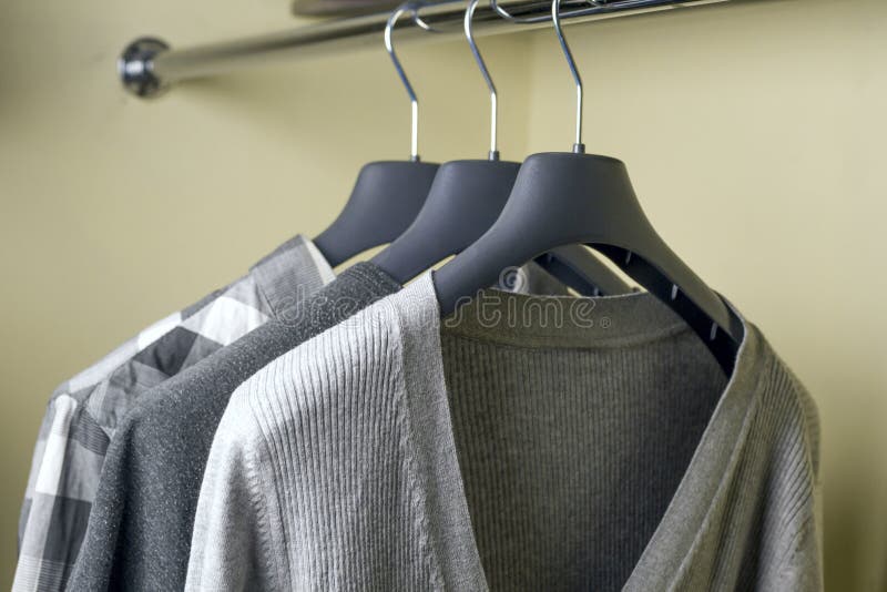 Men`s Blue Plaid Shirts On Hangers In The Store Stock Image Image of