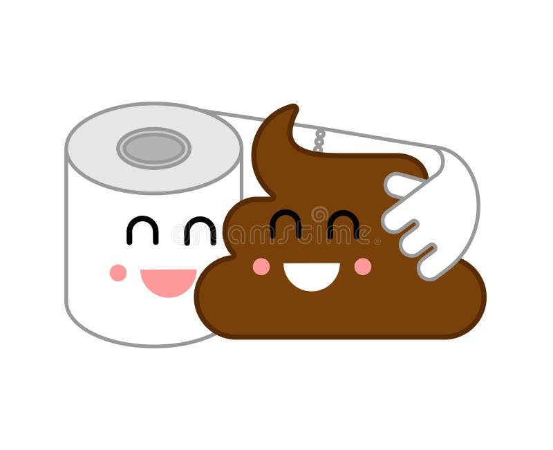 Shit and paper friends. Toilet Romatic. vector