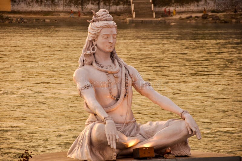 Shiva statue on the ganges, Rishikesh, India