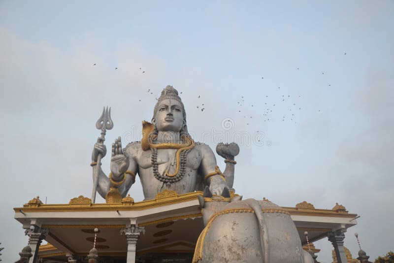 Shiva Statue Murudeshwar stock photo. Image of beach 89981248