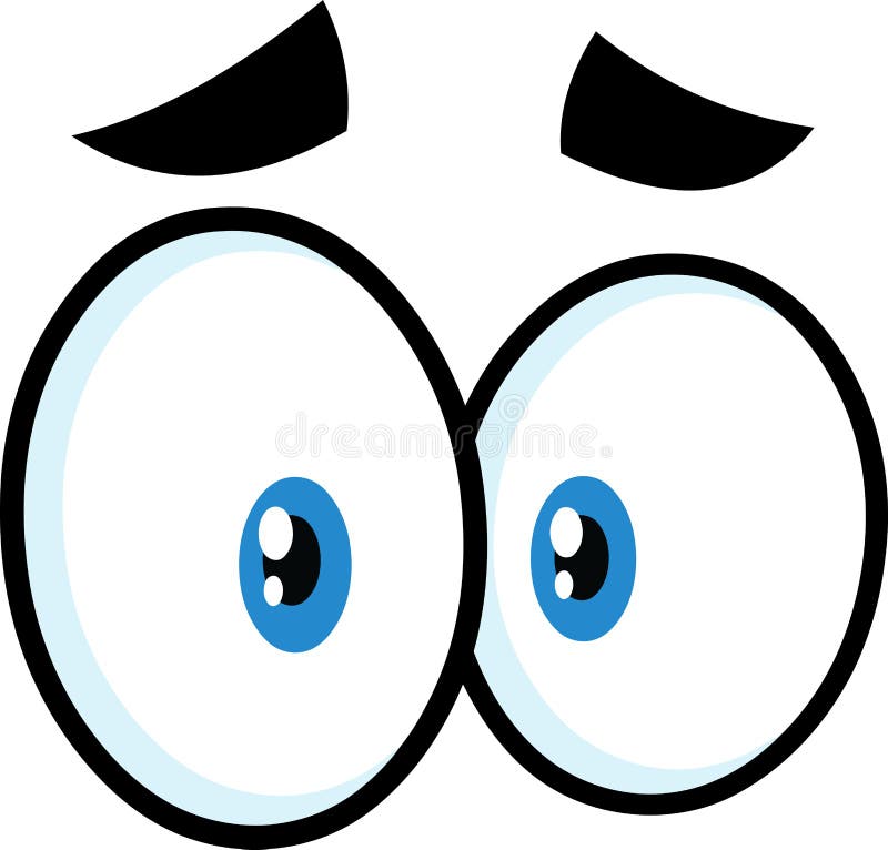 Shocked Cartoon Funny Face with Facial Expression Stock Vector