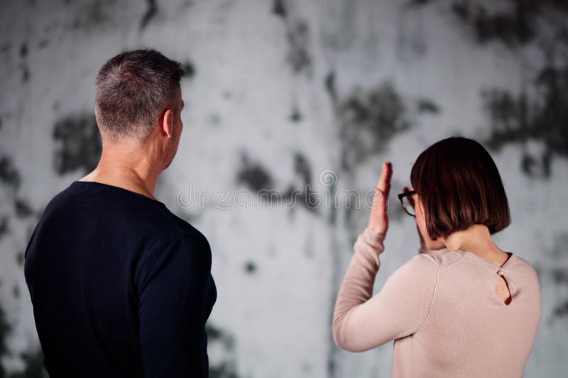 Shocked Couple Looking At Mold royalty free stock image