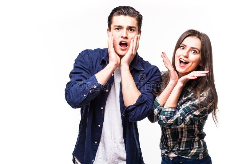 Shocked couple stock images