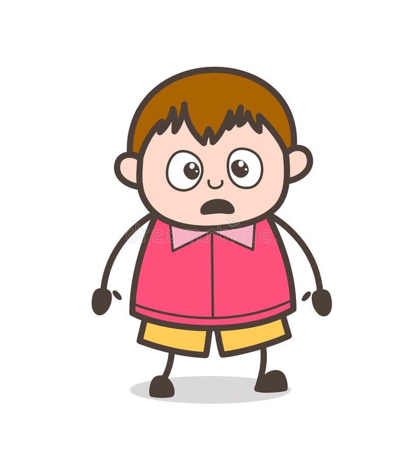 Shocked Facial Expression - Cute Cartoon Fat Kid Illustration stock illustration Shocked Facial Expression - Cute Cartoon Fat Kid Illustration stock illustration