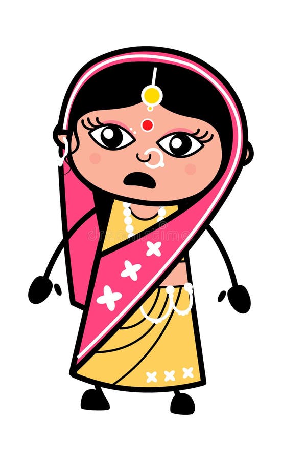 Shocked Indian Woman Cartoon Stock Illustration - Illustration of girl,  surprised: 191440835