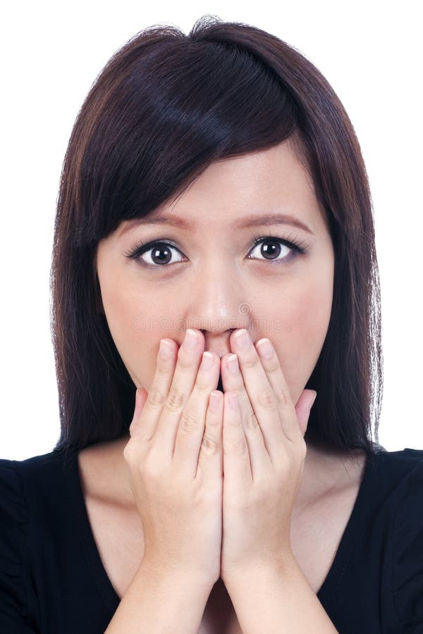 Shocked young woman stock image