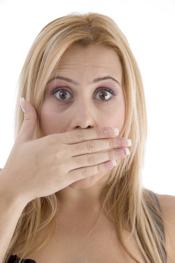 Shocked young woman stock photos
