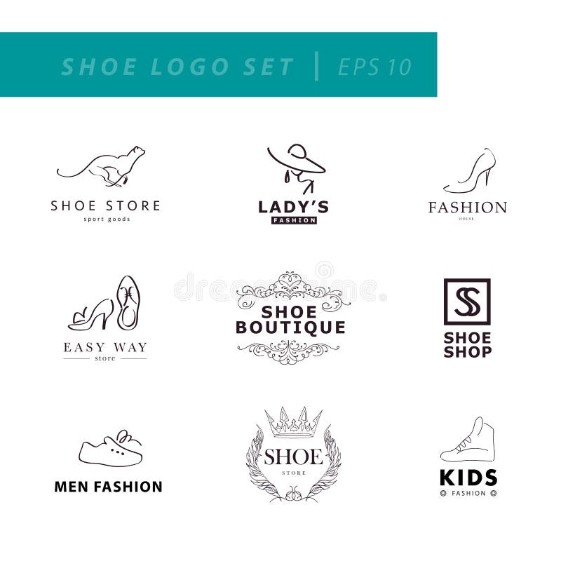 Pink Woman Dress Fashion Shop Logo Vector Set Design Stock Vector ...