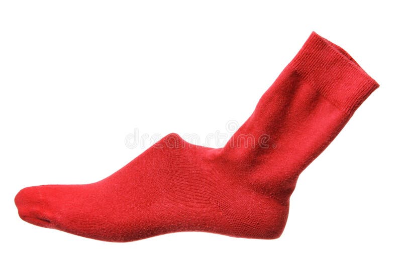 Shoe Last with Red Sock stock image. Image of wood, isolated 35399491