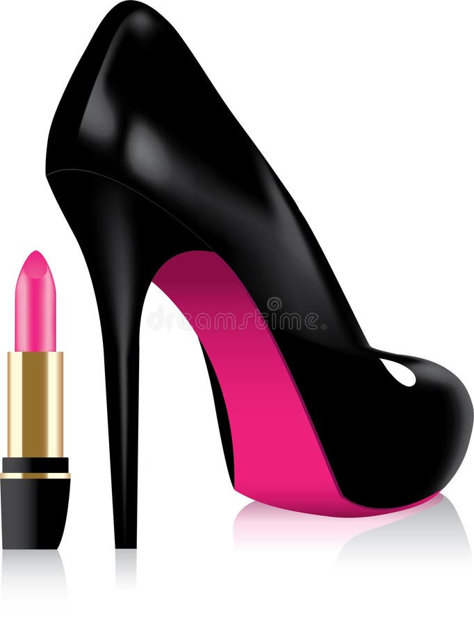 Shoe and a lipstick vector illustration Shoe and a lipstick vector illustration