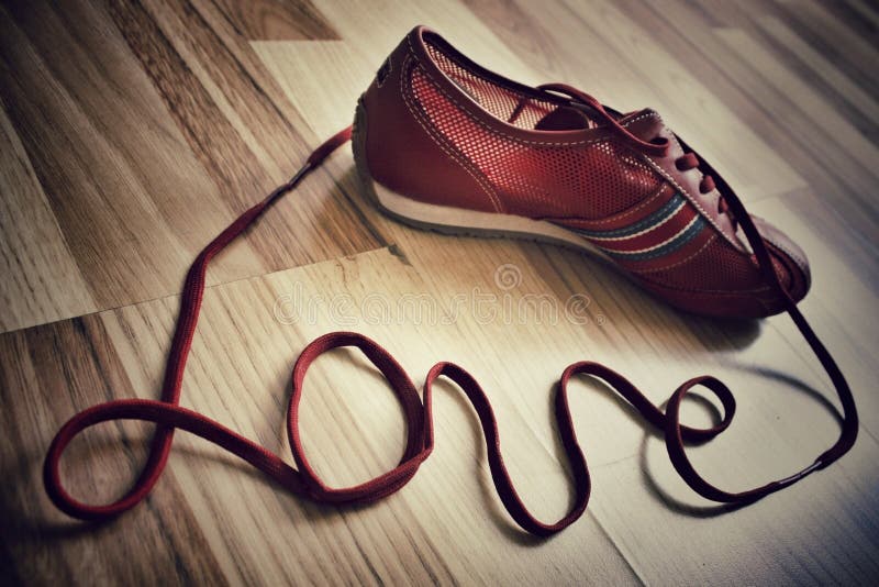 Shoelace love stock photo. Image of shape, couple, brown 8084072