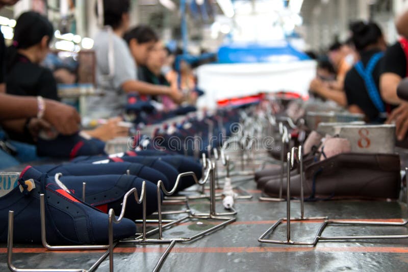 Shoe making factory stock photos Shoe making factory stock photos