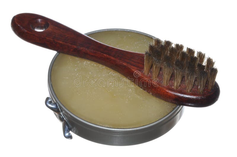 Shoe polish and brush stock image. Image of brush, fiber 22189013