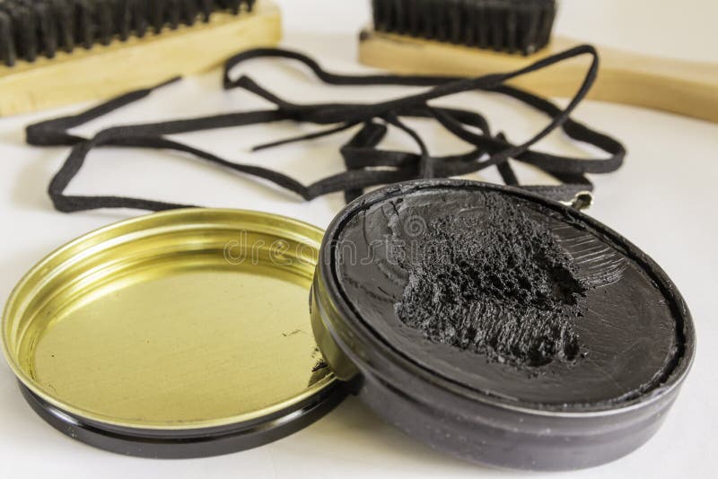 Shoe Polish and Brushes stock photo. Image of protection 55855394