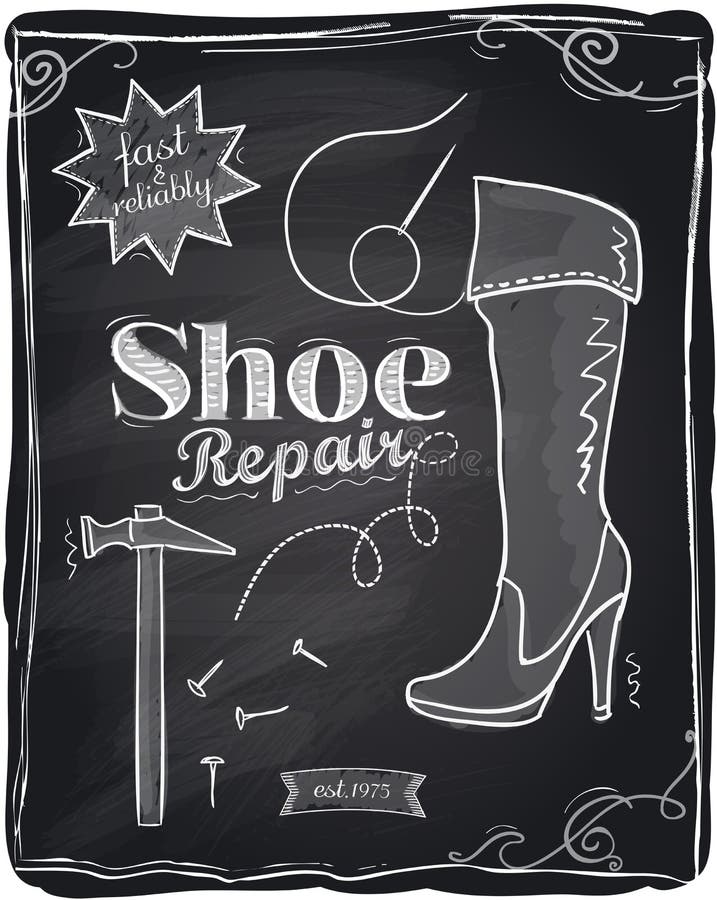 Shoe Repair Logo. Silhouettes of Trekking Boots, Womens Boots and Classic  Shoes Stock Vector - Illustration of boots, shoe: 198003569