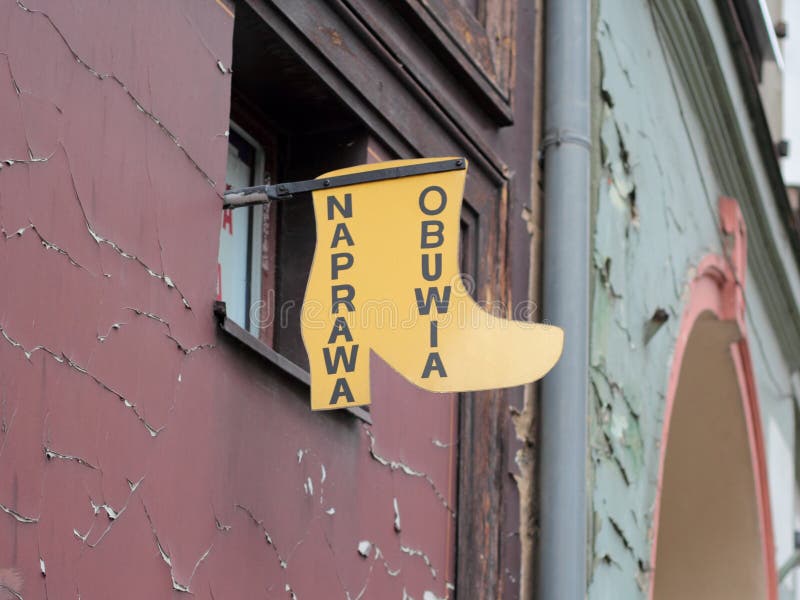 Shoe repair, Poland royalty free stock photos Shoe repair, Poland royalty free stock photos