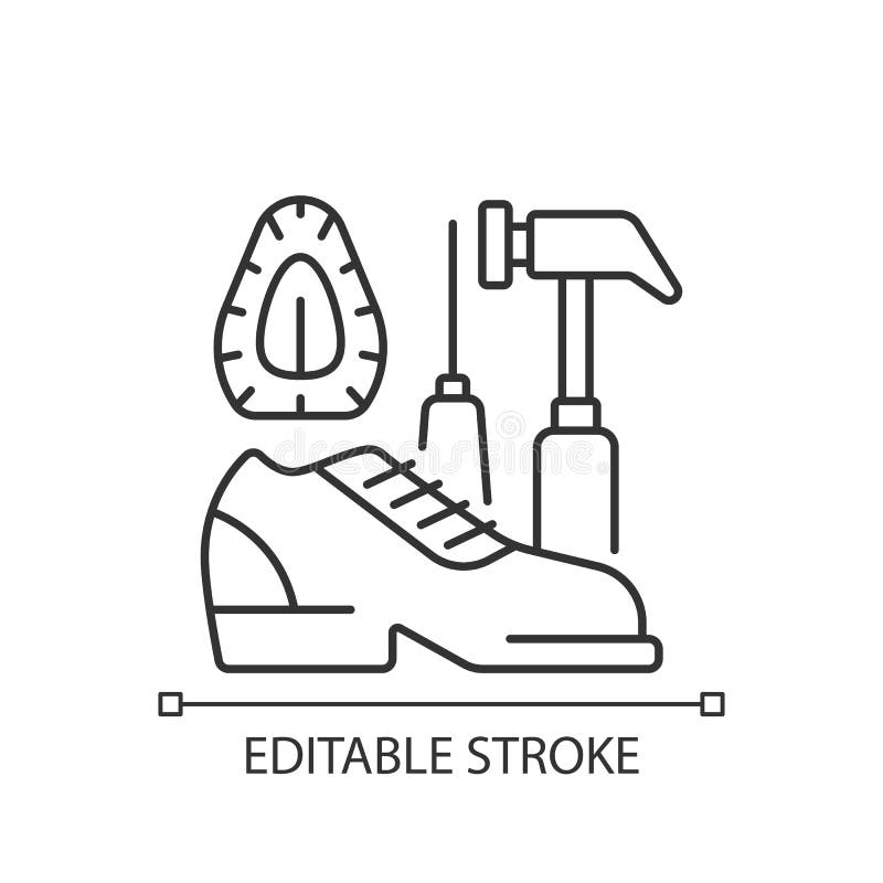 Shoe repair and reconditioning black linear icon Vector Image