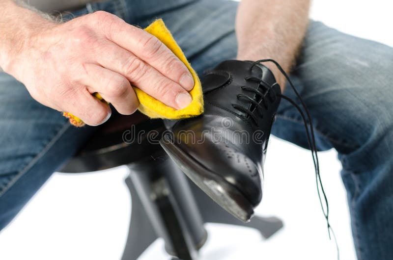 Shoe shining stock photo. Image of holding, shiny, sitting 59867102