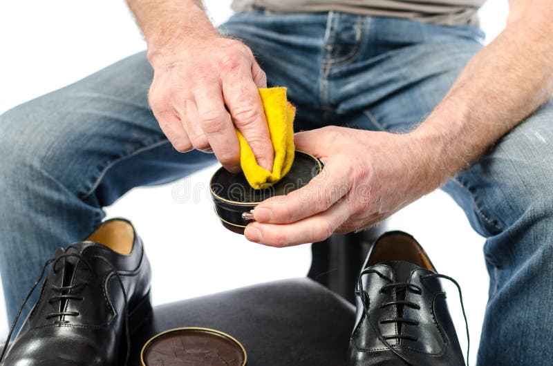 Shoe shining stock photo. Image of holding, shiny, sitting 59867102
