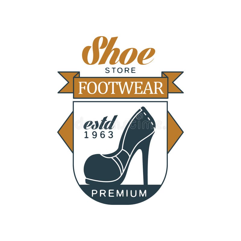 Shoe Shop Logo, Estd 1963 Vintage Badge For Footwear Brand, Shoemaker ...