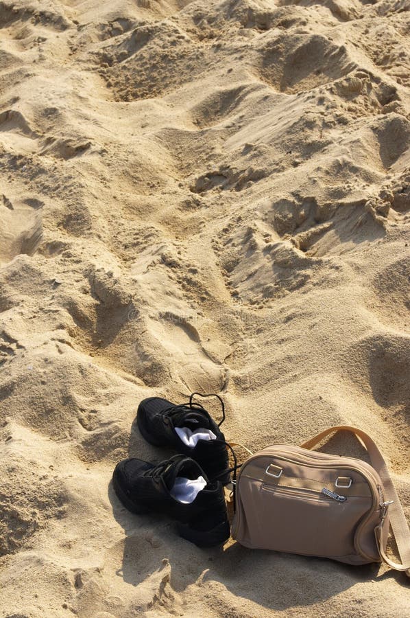 Shoes at the beach stock image. Image of footwear, coast 2678231