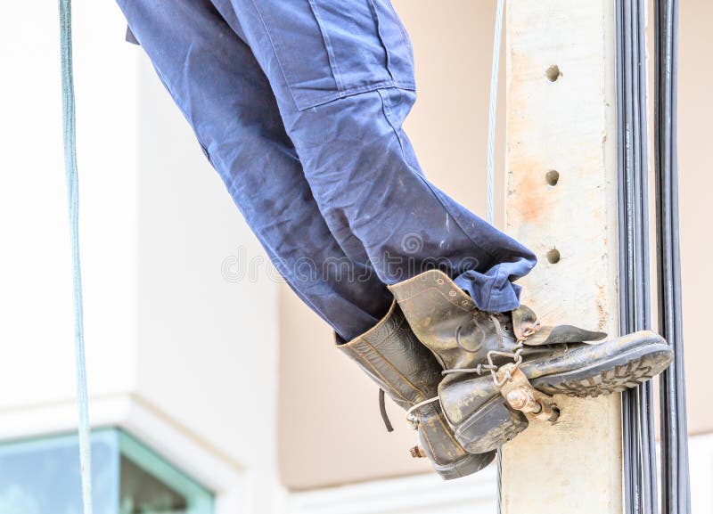 Shoes of Electrician stock image. Image of protection 31854721