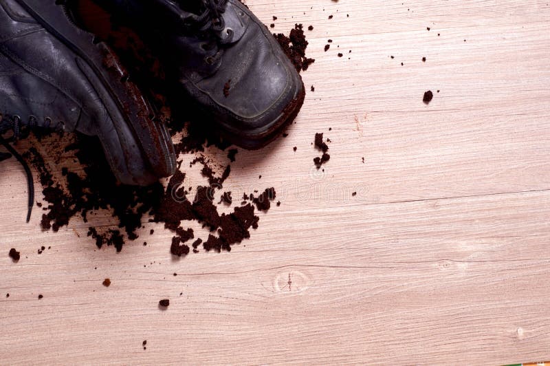 Shoes on the floor stock image. Image of thread, dirt 24603193
