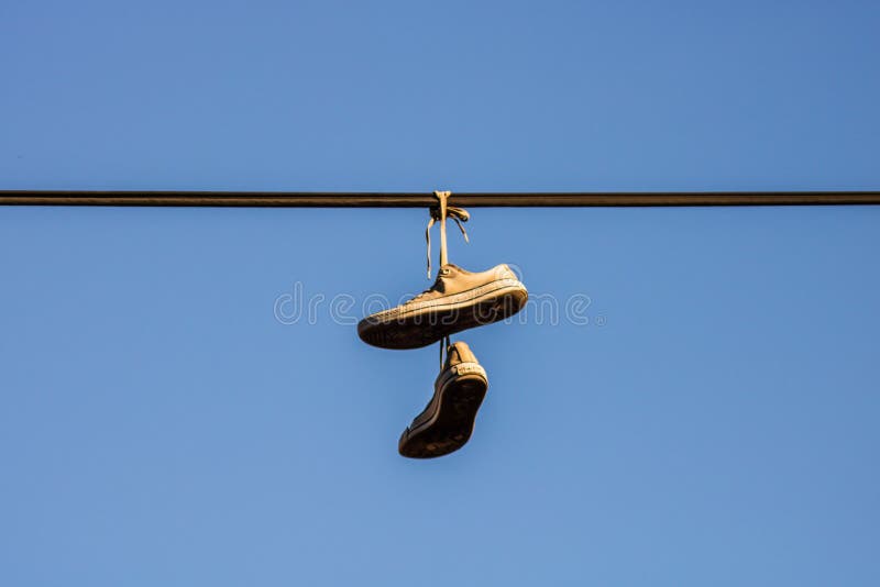 shoes on wire