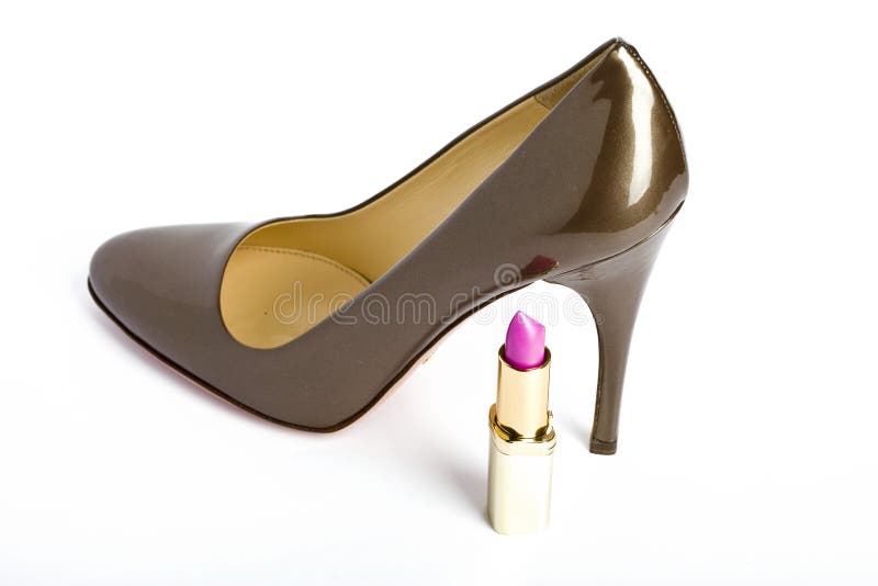 Shoes and lipstick stock image. Image of modern, feminine 12989103