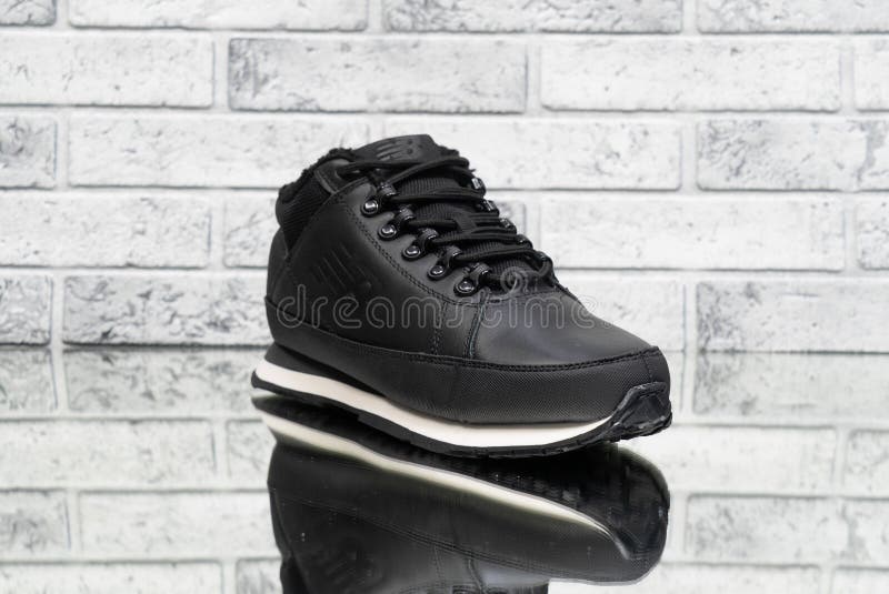 New Balance 754 Fur Leather Dark Sneakers. Editorial Image - Image of isolated: