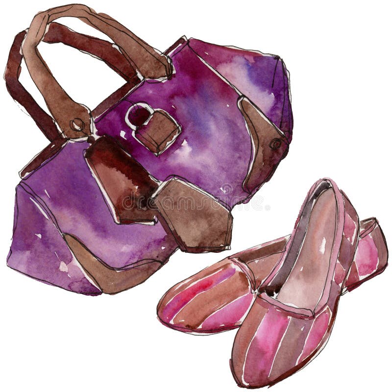 Shoes Pink Sketch Fashion Glamour Illustration in a Watercolor Style ...