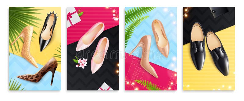 Shoes Posters Set stock vector. Illustration of fashion - 228425084