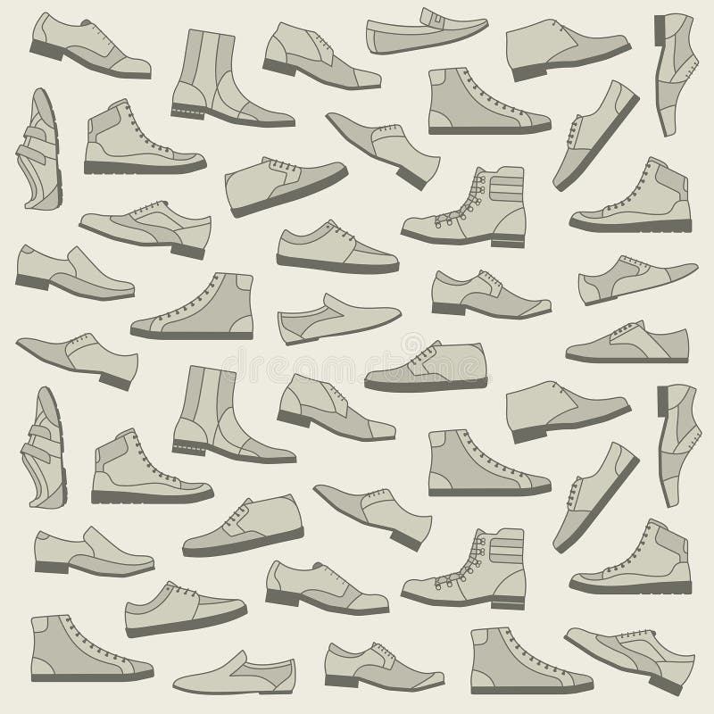 Footwear stock vector. Illustration of illustrated, flat - 6759348