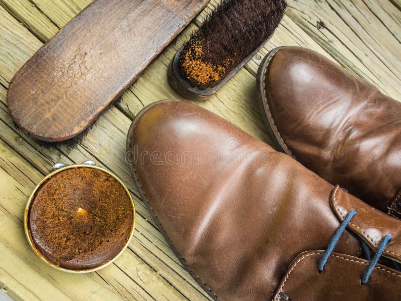 Shoes and shoe polish stock photo. Image of polished - 46558506