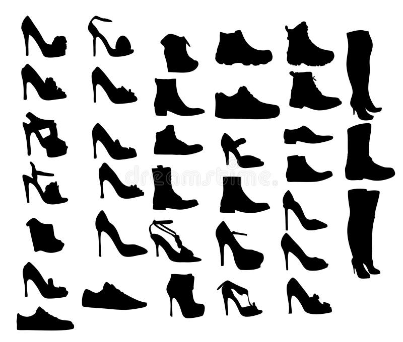 Shoes Silhouette Vector Illustration Eps10 Stock Vector - Illustration