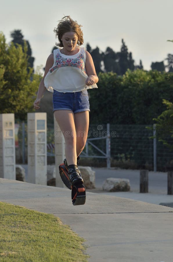 Shoes with Springs for Jumping Stock Image Image of garden