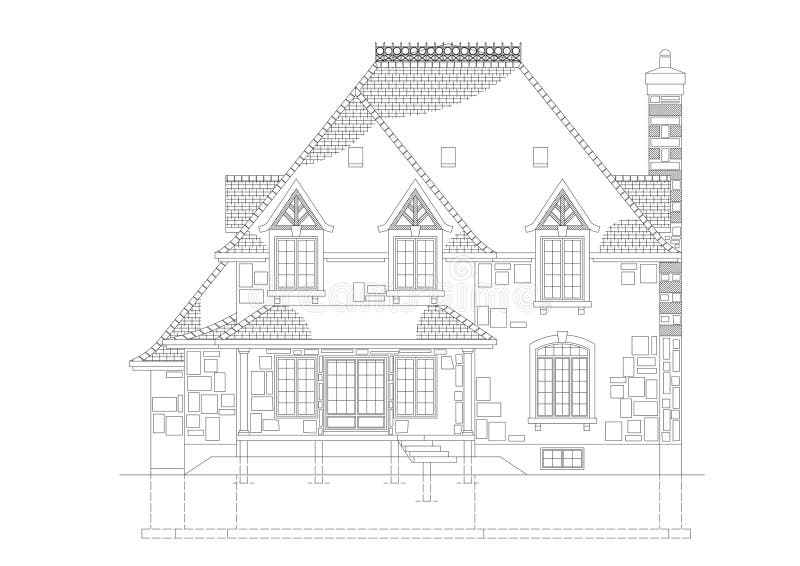 House on architect plans stock illustration. Illustration of creation